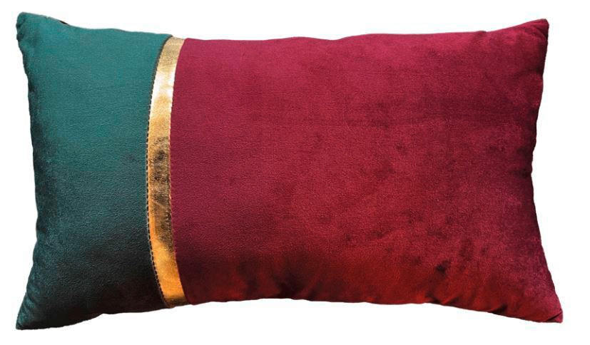 DEKORAČNÝ VANKÚŠ 30/50 cm - zlatá/zelená, Basics, textil (30/50cm) - Novel