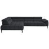 ECKSOFA in Chenille Anthrazit  - Anthrazit/Schwarz, Design, Textil/Metall (222/323cm) - Beldomo Style