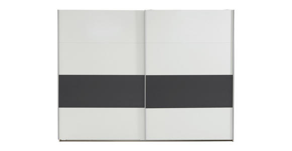 SCHWEBETÜRENSCHRANK in Graphitfarben, Weiß - Eichefarben/Silberfarben, Design, Holzwerkstoff/Metall (270/210/65cm) - Carryhome
