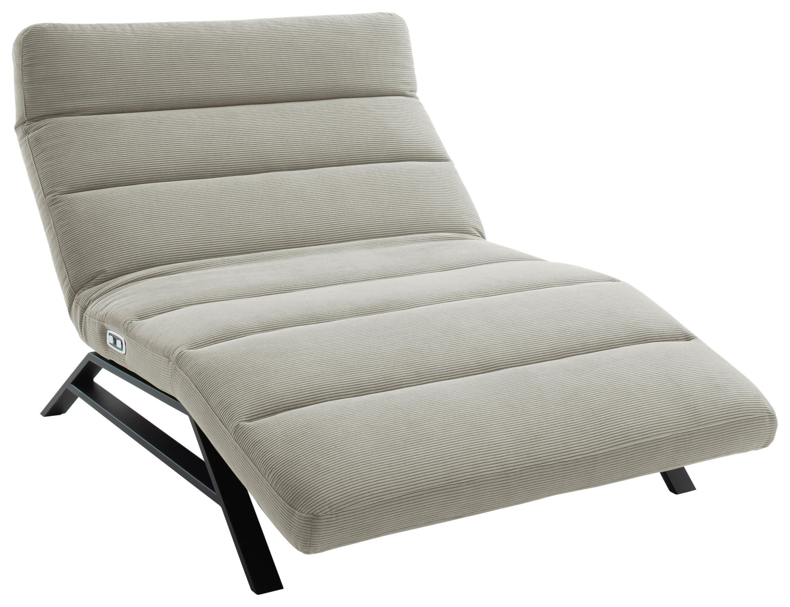 RELAXLIEGE in Feincord Sandfarben  - Sandfarben/Schwarz, Design, Textil/Metall (120/54-113/158-198cm) - Pure Home Lifestyle