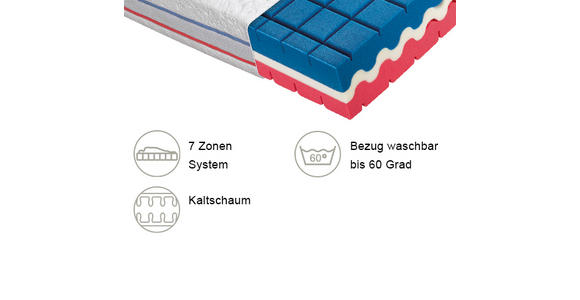 KALTSCHAUMMATRATZE 160/200 cm - Weiß, Basics, Textil (160/200cm) - Dieter Knoll