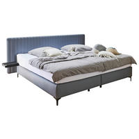 BOXSPRINGBETT 240/220 cm  in Blaugrau  - Blaugrau/Schwarz, KONVENTIONELL, Textil/Metall (240/220cm) - Novel