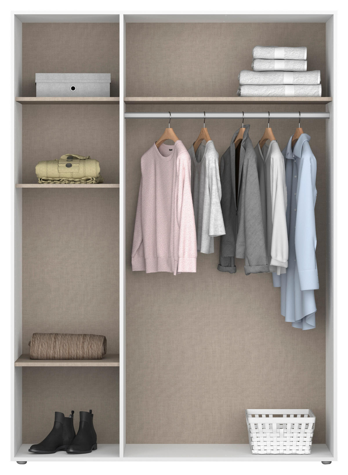 DREHTÜRENSCHRANK 140/194/53 cm 3-türig Weiß  - Weiß, MODERN, Holzwerkstoff/Kunststoff (140/194/53cm) - Rauch Möbel