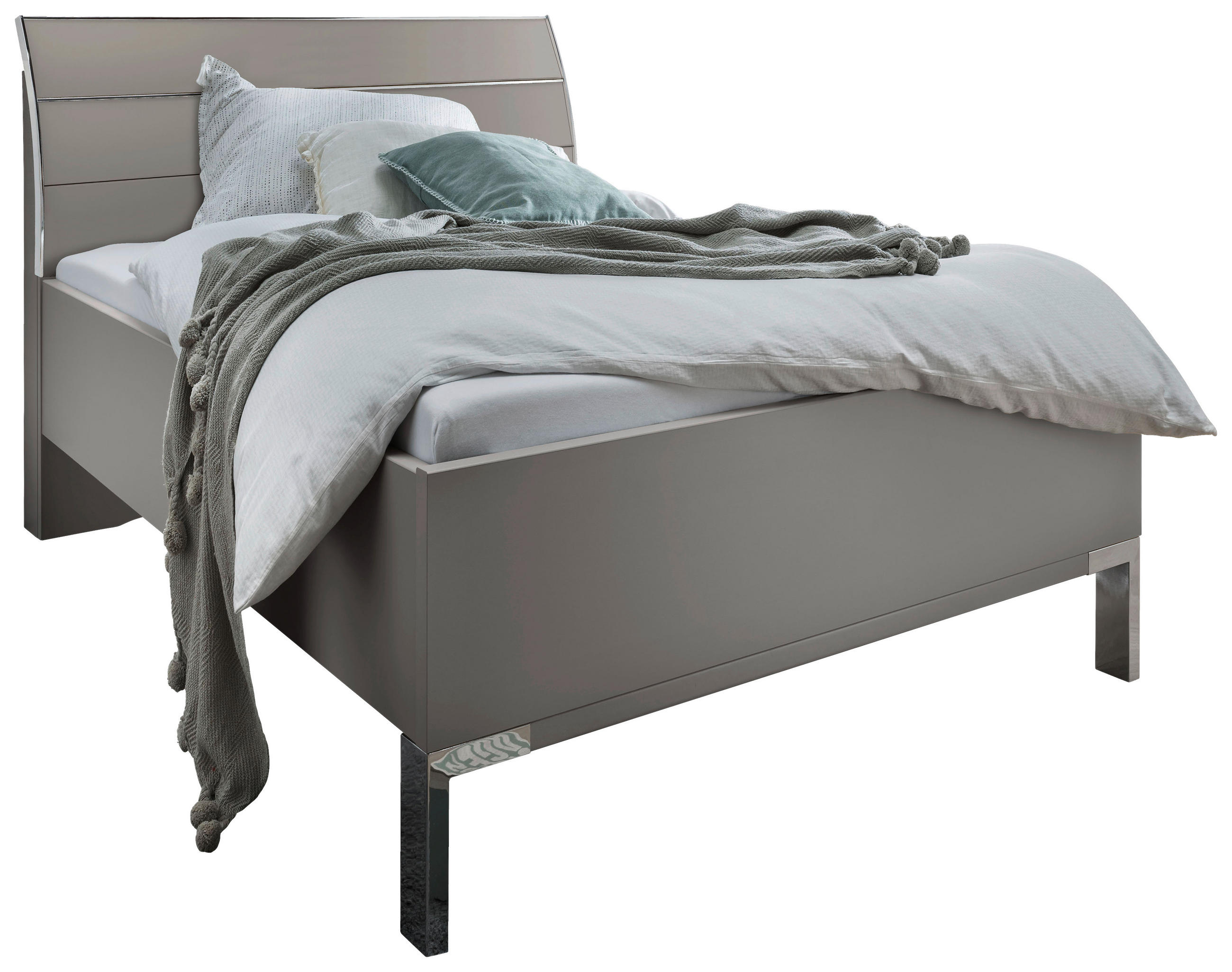 BETT 140/200 cm  Grau   - Chromfarben/Grau, Konventionell, Holzwerkstoff/Metall (140/200cm) - Dieter Knoll