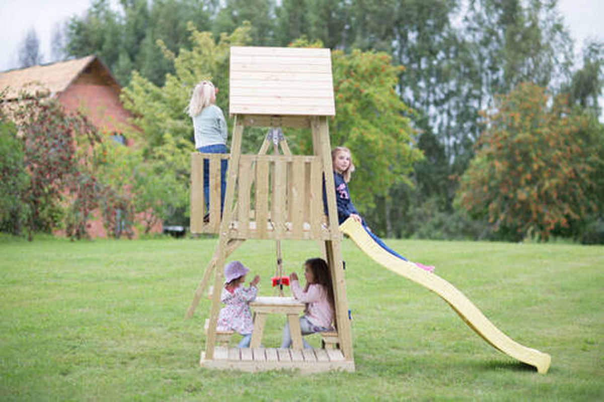 SPIELTURM 340/270/280 cm  - Gelb/Naturfarben, KONVENTIONELL, Holz (340/270/280cm) - Ambia Garden
