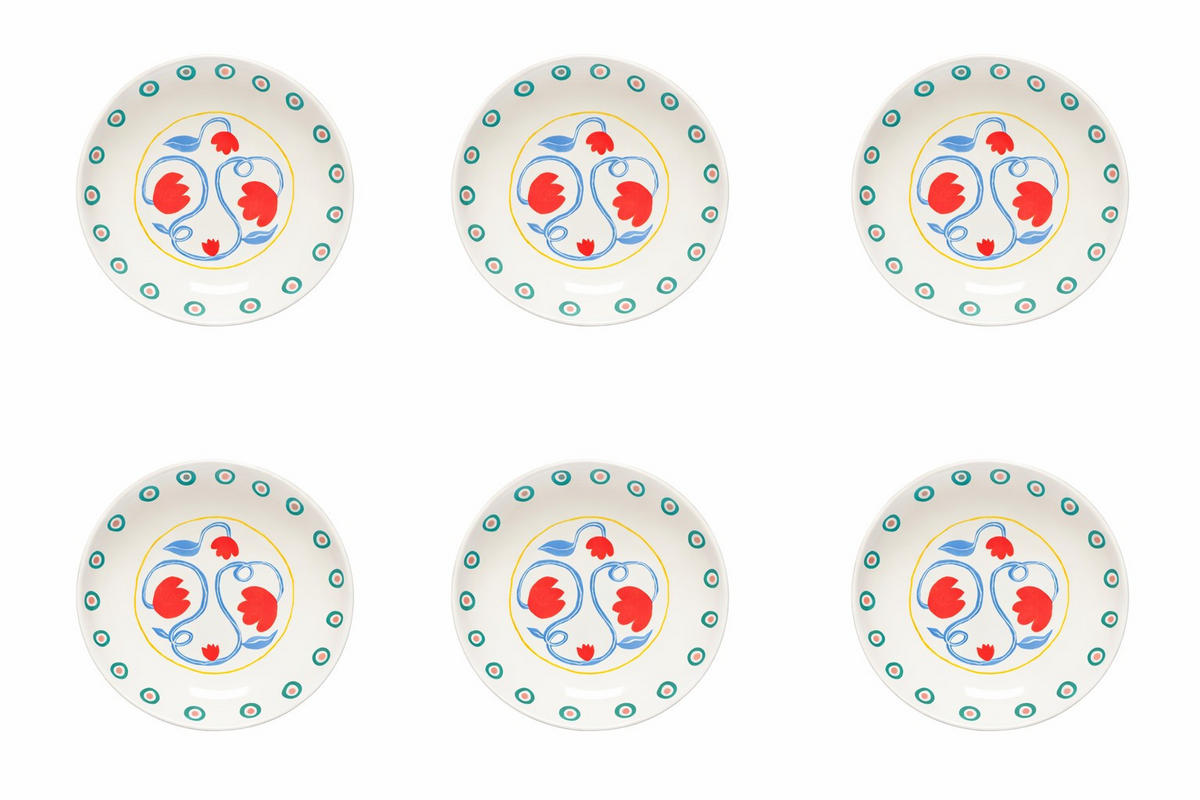 SUPPENTELLERSET Multicolor 6-teilig Feinsteinzeug SUMMER BLISS  - Multicolor, Basics, Keramik (23cm) - Costa Nova