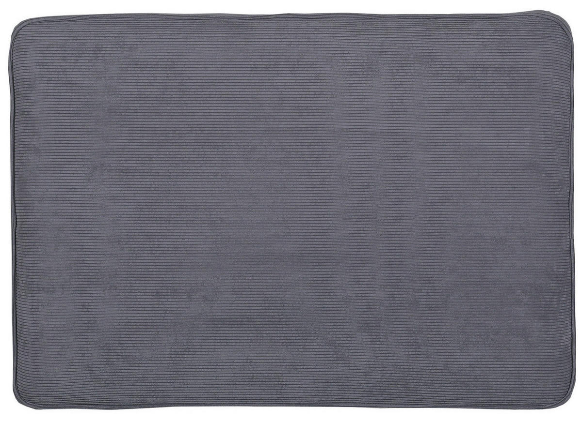 HOCKER in Textil Dunkelgrau  - Dunkelgrau/Buchefarben, Design, Holz/Textil (93/47/65cm) - MID.YOU