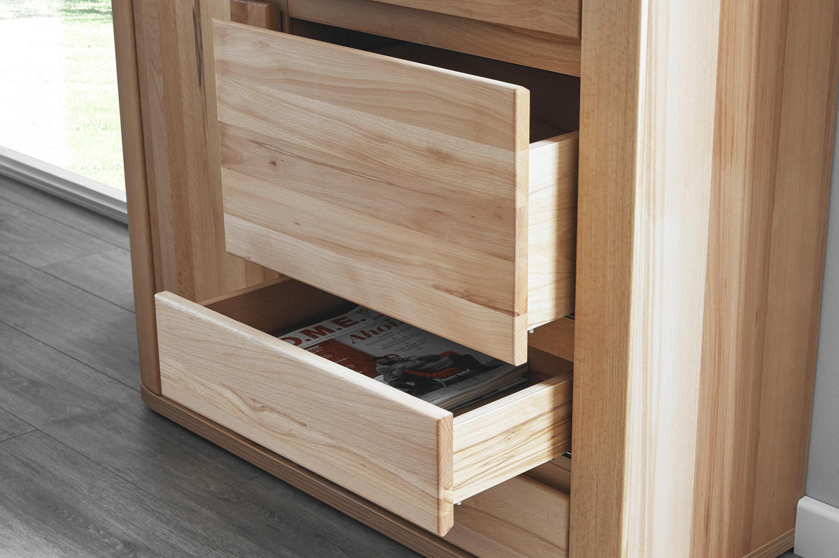 HIGHBOARD  in 98,4/139,6/37,7 cm  - Alteiche/Grau, KONVENTIONELL, Glas/Holz (98,4/139,6/37,7cm) - Voleo