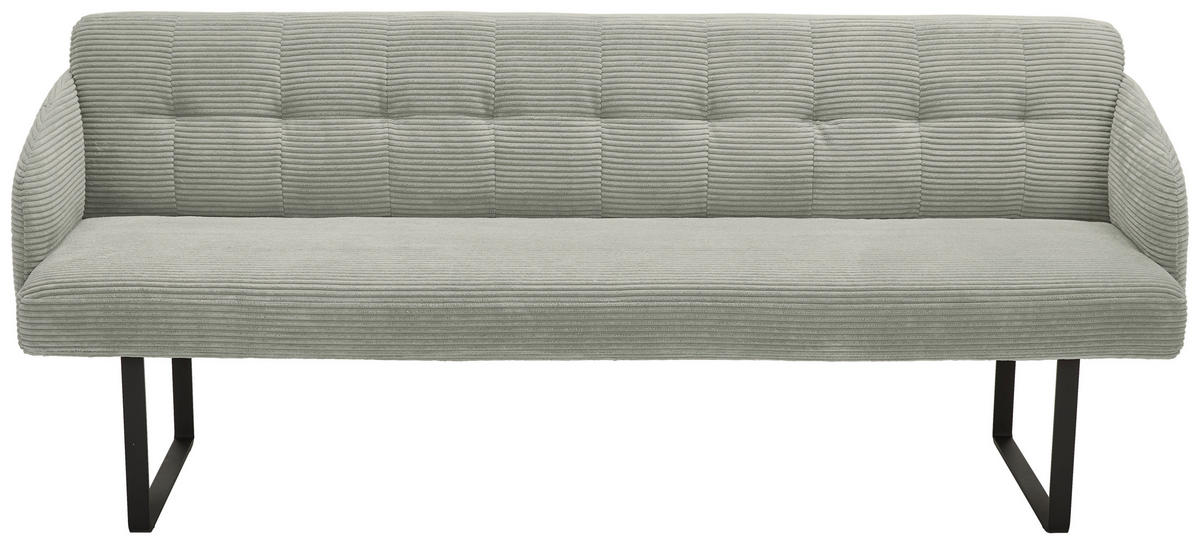 SITZBANK 217/85/69 cm Cord Greige Metall  - Greige/Schwarz, Design, Textil/Metall (217/85/69cm) - Musterring