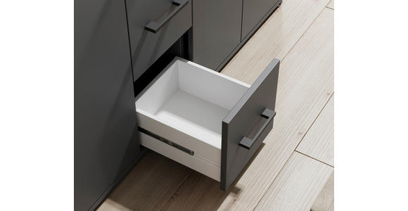 SIDEBOARD in 139/90/34 cm - Anthrazit/Schwarz, KONVENTIONELL, Holzwerkstoff/Kunststoff (139/90/34cm) - Carryhome