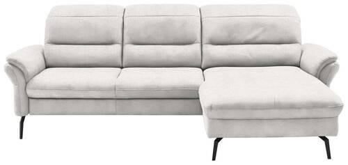 ECKSOFA in Flachgewebe Weiß  - Schwarz/Weiß, KONVENTIONELL, Textil/Metall (260/181cm) - Beldomo Speed