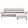 ECKSOFA in Flachgewebe Weiss  - Weiss/Schwarz, Konventionell, Textil/Metall (260/181cm) - Beldomo Speed