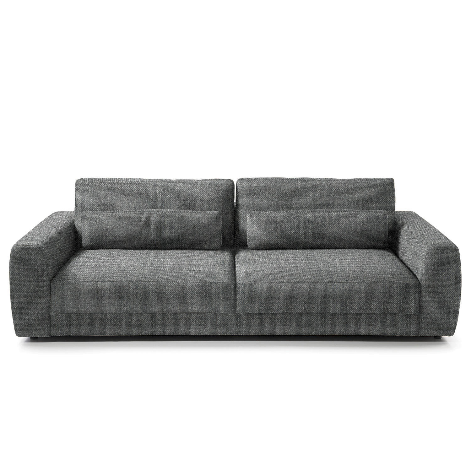 3-SITZER-SOFA  in Webstoff Grau  - Schwarz/Grau, Design, Kunststoff/Textil (250/80/117cm) - home24