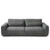 3-SITZER-SOFA in Webstoff Grau  - Schwarz/Grau, Design, Kunststoff/Textil (250/80/117cm) - home24