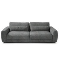 3-SITZER-SOFA  in Webstoff Grau  - Schwarz/Grau, Design, Kunststoff/Textil (250/80/117cm) - home24