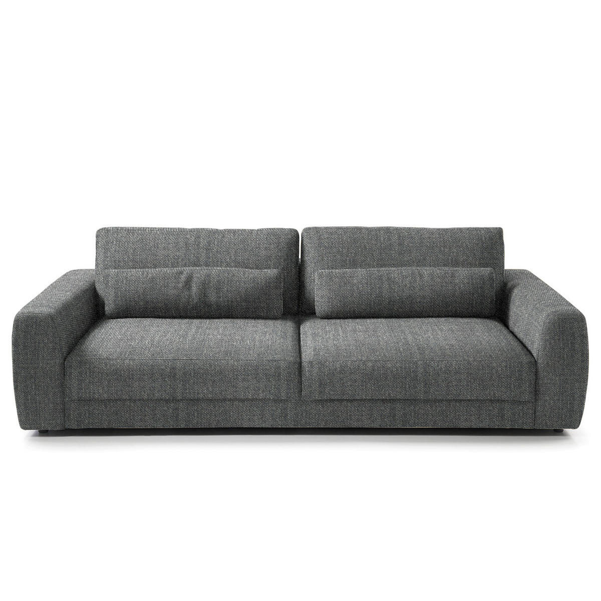 3-SITZER-SOFA  in Webstoff Grau  - Schwarz/Grau, Design, Kunststoff/Textil (250/80/117cm) - home24