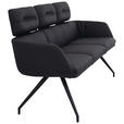 SITZBANK 185/91/70 cm  in Schwarz  - Schwarz, Design, Leder/Metall (185/91/70cm) - Dieter Knoll
