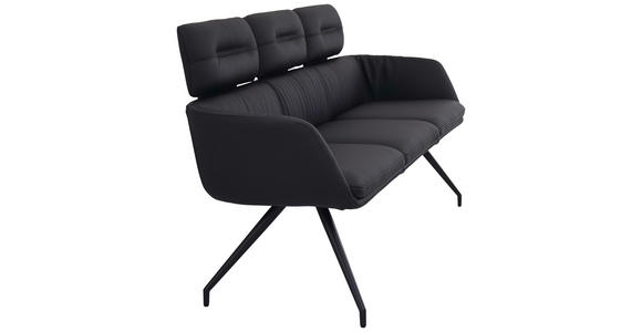 SITZBANK 185/91/70 cm  in Schwarz  - Schwarz, Design, Leder/Metall (185/91/70cm) - Dieter Knoll