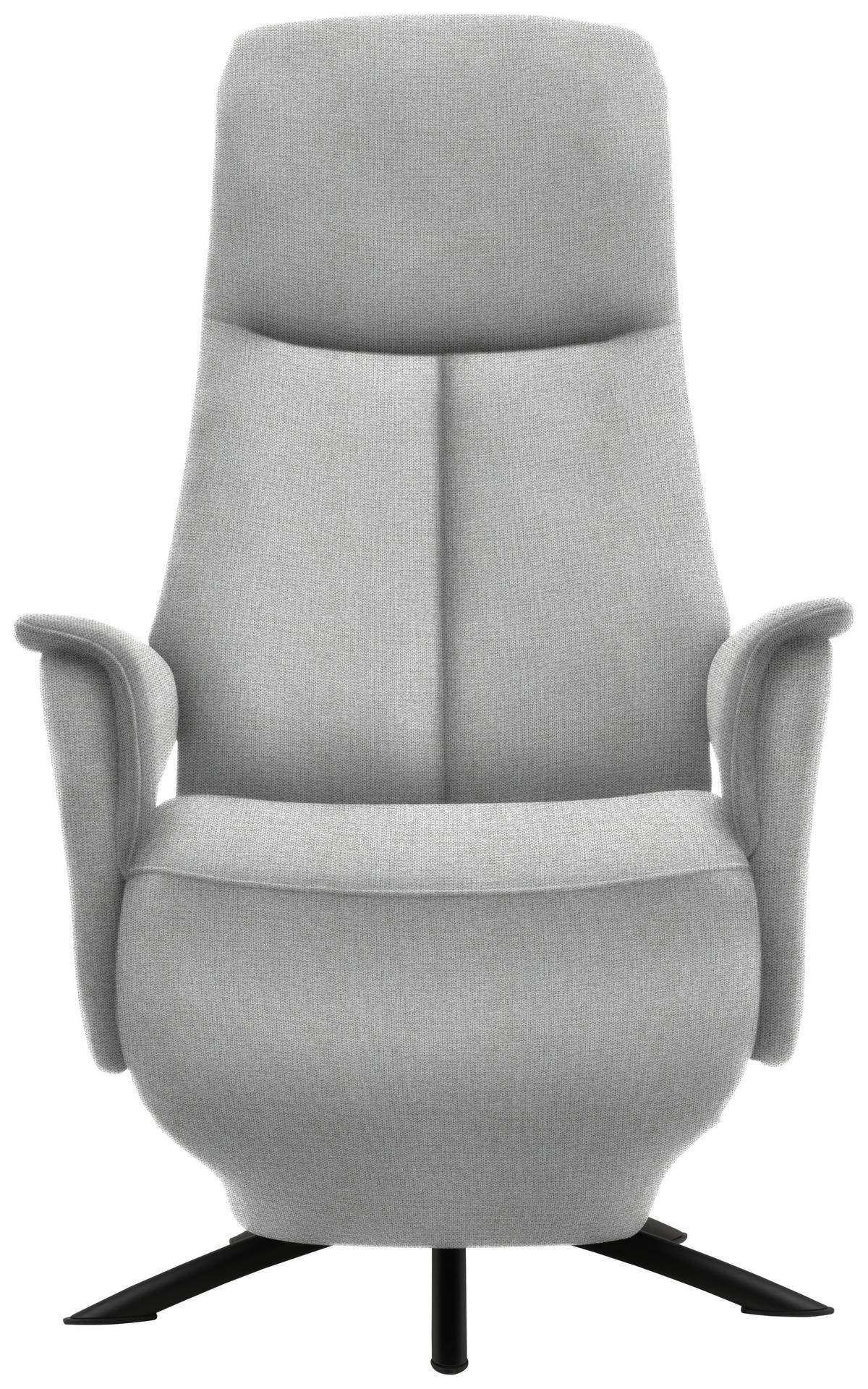 RELAXSESSEL in Textil Hellgrau  - Hellgrau/Schwarz, Design, Textil/Metall (73/108/86cm) - Welnova