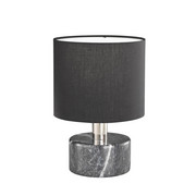 TISCHLEUCHTE - Chromfarben/Schwarz, Design, Textil/Stein (18/27cm)