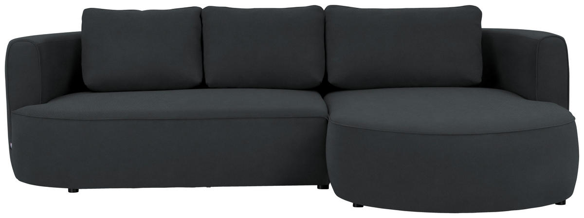 ECKSOFA in Webstoff Anthrazit  - Anthrazit/Schwarz, Modern, Kunststoff/Textil (284/183cm) - Welnova