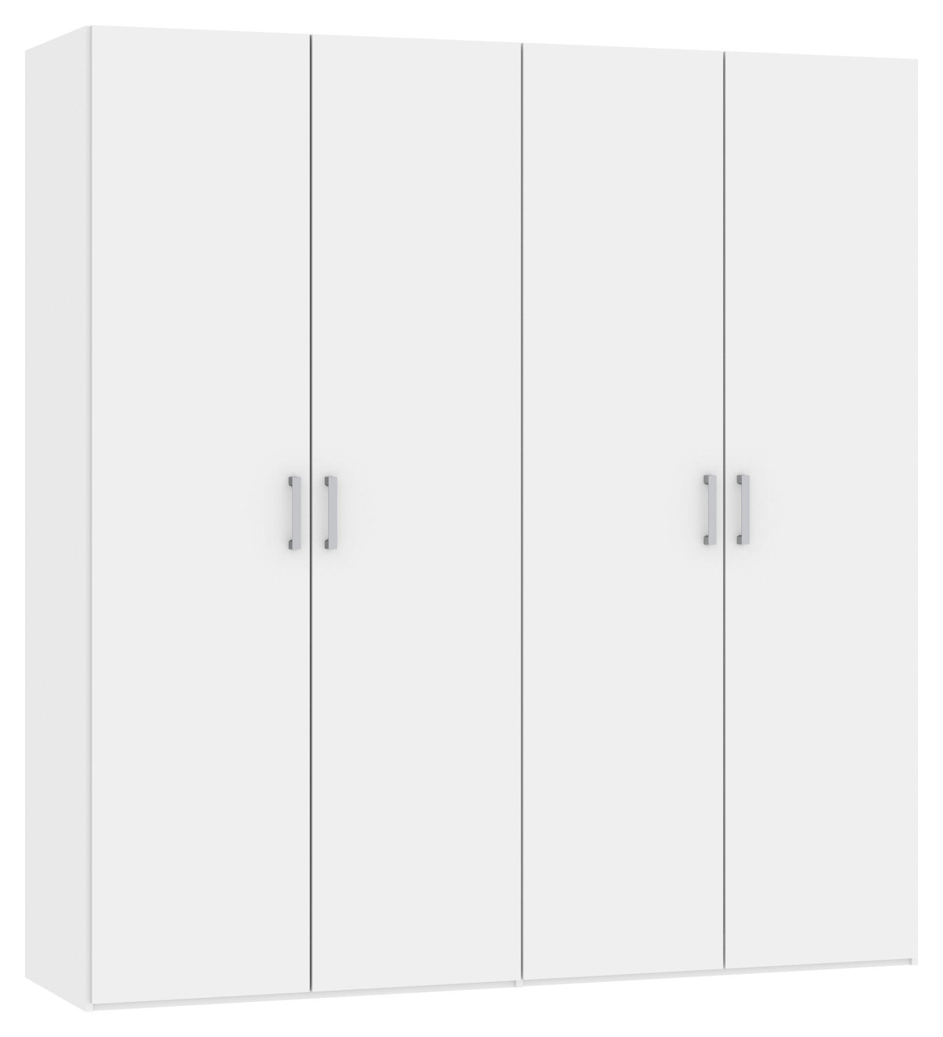 DREHTÜRENSCHRANK in Weiss  - Chromfarben/Weiss, Design, Holzwerkstoff (203/215/59cm) - Carryhome