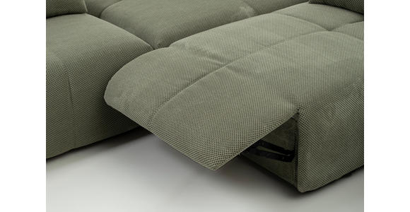 ECKSOFA in Velours Olivgrün  - Schwarz/Olivgrün, Design, Kunststoff/Textil (326/236cm) - Xora