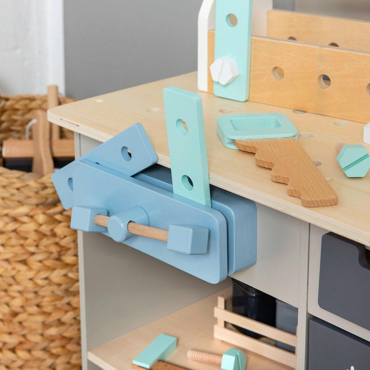 KINDERWERKBANK FAGUS  - Naturfarben/Grau, Basics, Holz/Holzwerkstoff (66/42/90cm) - MUSTERKIND