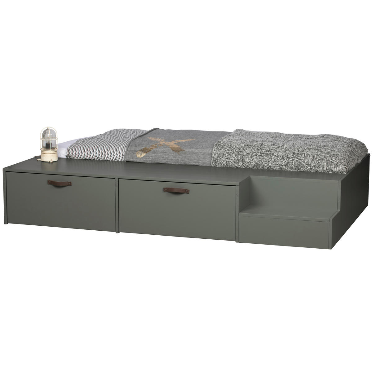 BETT 80/200 cm,  in Dunkelgrün  - Dunkelgrün, Design, Holz (80/200cm) - Livetastic