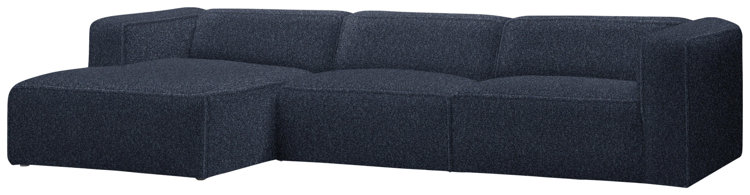 ECKSOFA in Webstoff Blau  - Blau/Schwarz, Design, Kunststoff/Textil (163/332cm) - Stylife