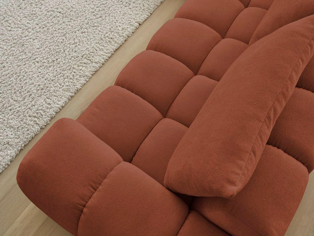 ECKSOFA Ottomane links  EVEREST Orange Struktur  - Schwarz/Orange, MODERN, Kunststoff/Textil (210/352cm) - Livetastic