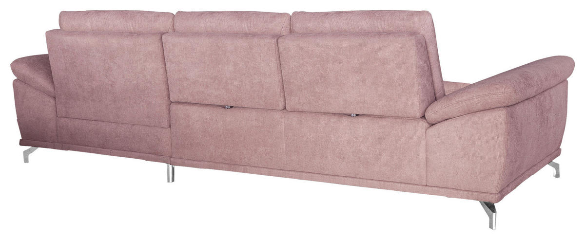 ECKSOFA  in Flachgewebe Flieder Sitztiefenverstellung  301/176 cm  - Silberfarben/Flieder, KONVENTIONELL, Textil/Metall (301/176cm) - Sit & More