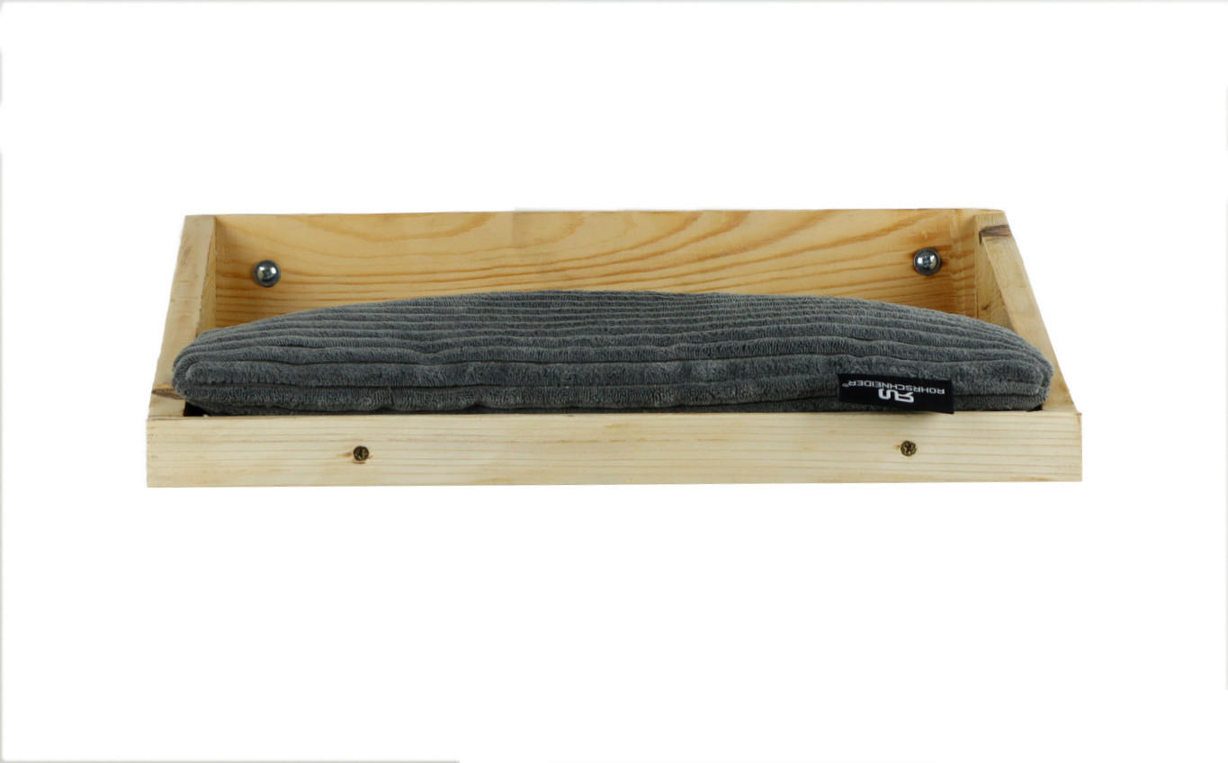 KATZEN-HÄNGESESSEL - Dunkelgrau/Kieferfarben, Basics, Holz/Textil (40/28/15cm)