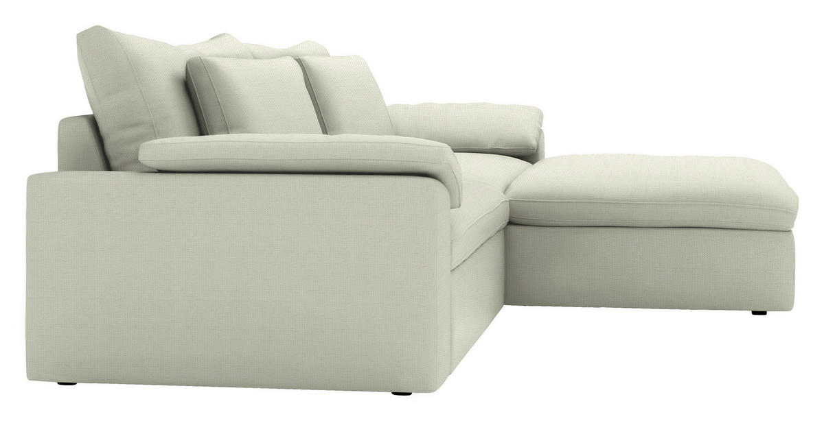 ECKSOFA  Chenille Creme  - Creme/Schwarz, Modern, Kunststoff/Textil (306/198cm) - Carryhome
