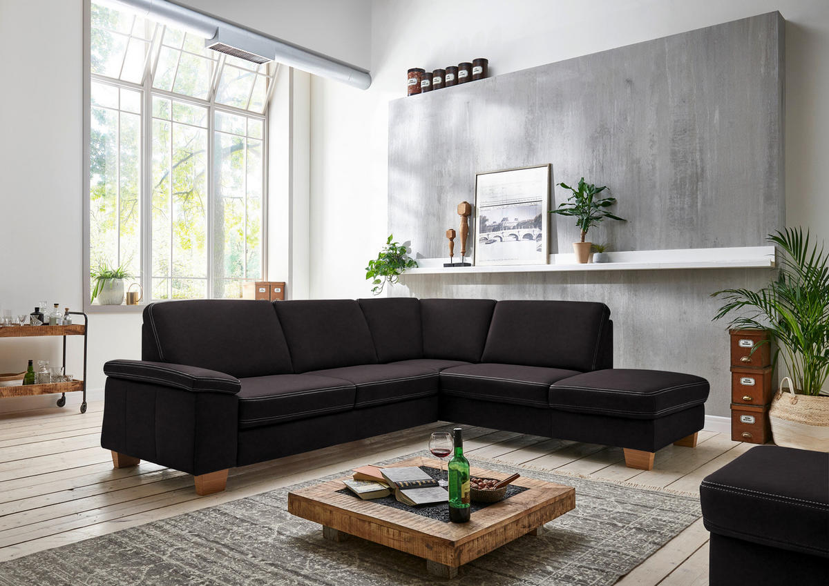 ECKSOFA  in Echtleder Dunkelbraun  274/235 cm  - Eichefarben/Dunkelbraun, KONVENTIONELL, Leder/Holzwerkstoff (274/235cm) - Beldomo Premium