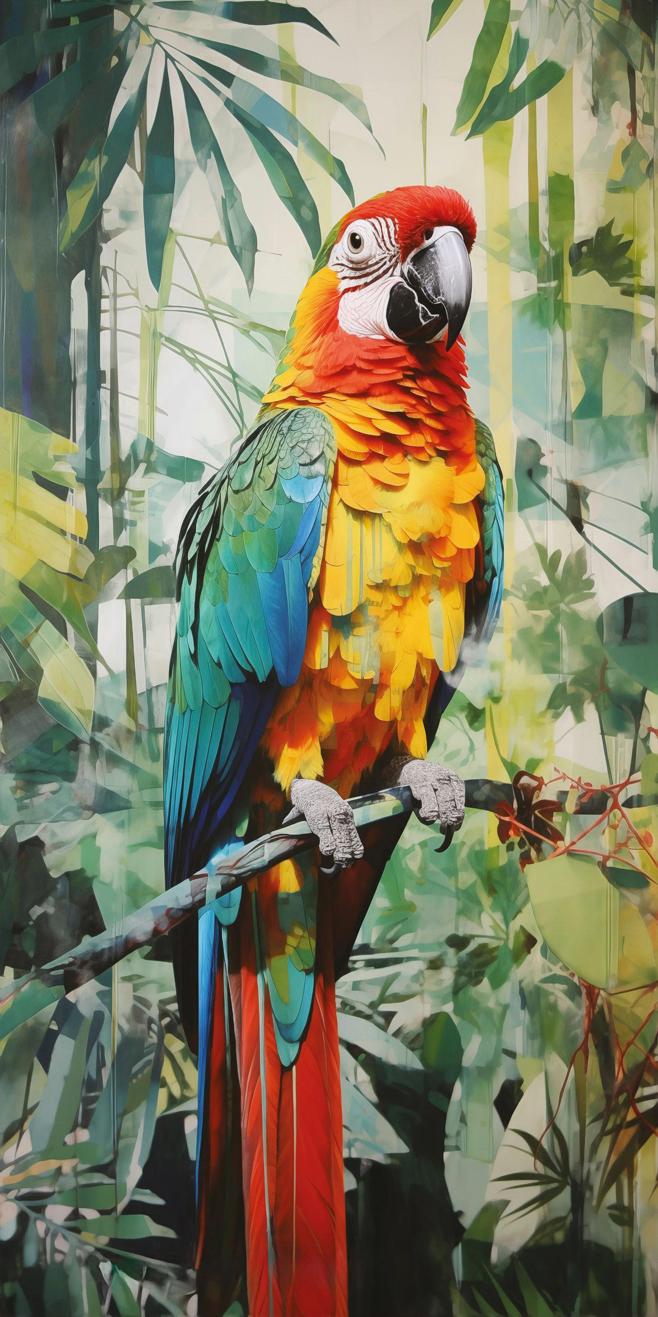 Euroart Leinwandbild Jungle Parrot IV Mehrfarbig 20x40 cm