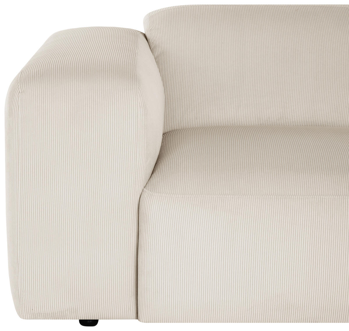 ECKSOFA HANNAH Creme Cord  - Creme/Schwarz, Design, Kunststoff/Textil (304/200cm) - MID.YOU