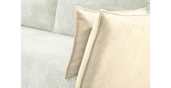 SCHLAFSOFA  mit Liegefunktion, Rücken echt Cord, Flachgewebe Creme, Weiß  - Creme/Schwarz, KONVENTIONELL, Textil/Metall (223/72/100cm) - Carryhome