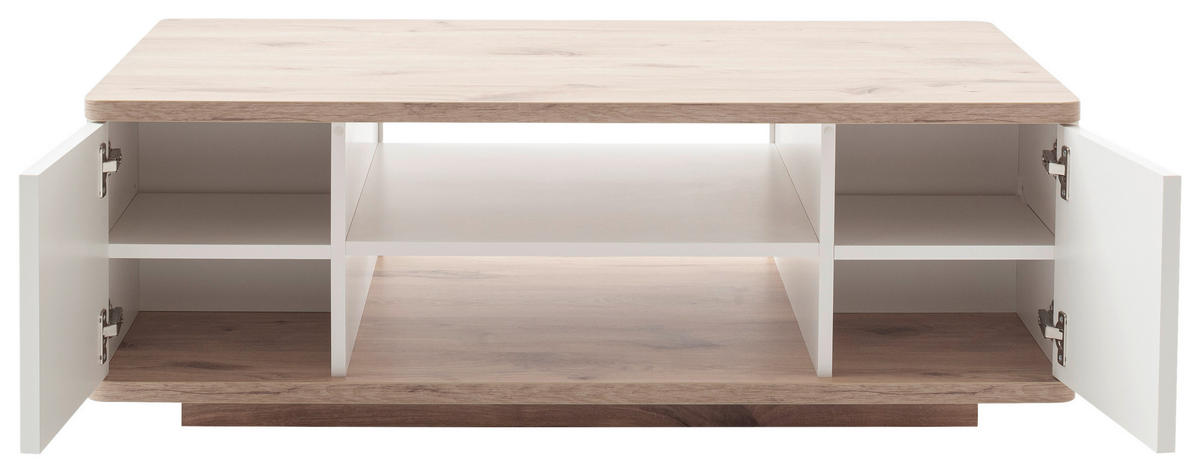 COUCHTISCH in Holzwerkstoff   - Weiss/Eichefarben, Design, Holzwerkstoff (115/42/65cm) - Livetastic