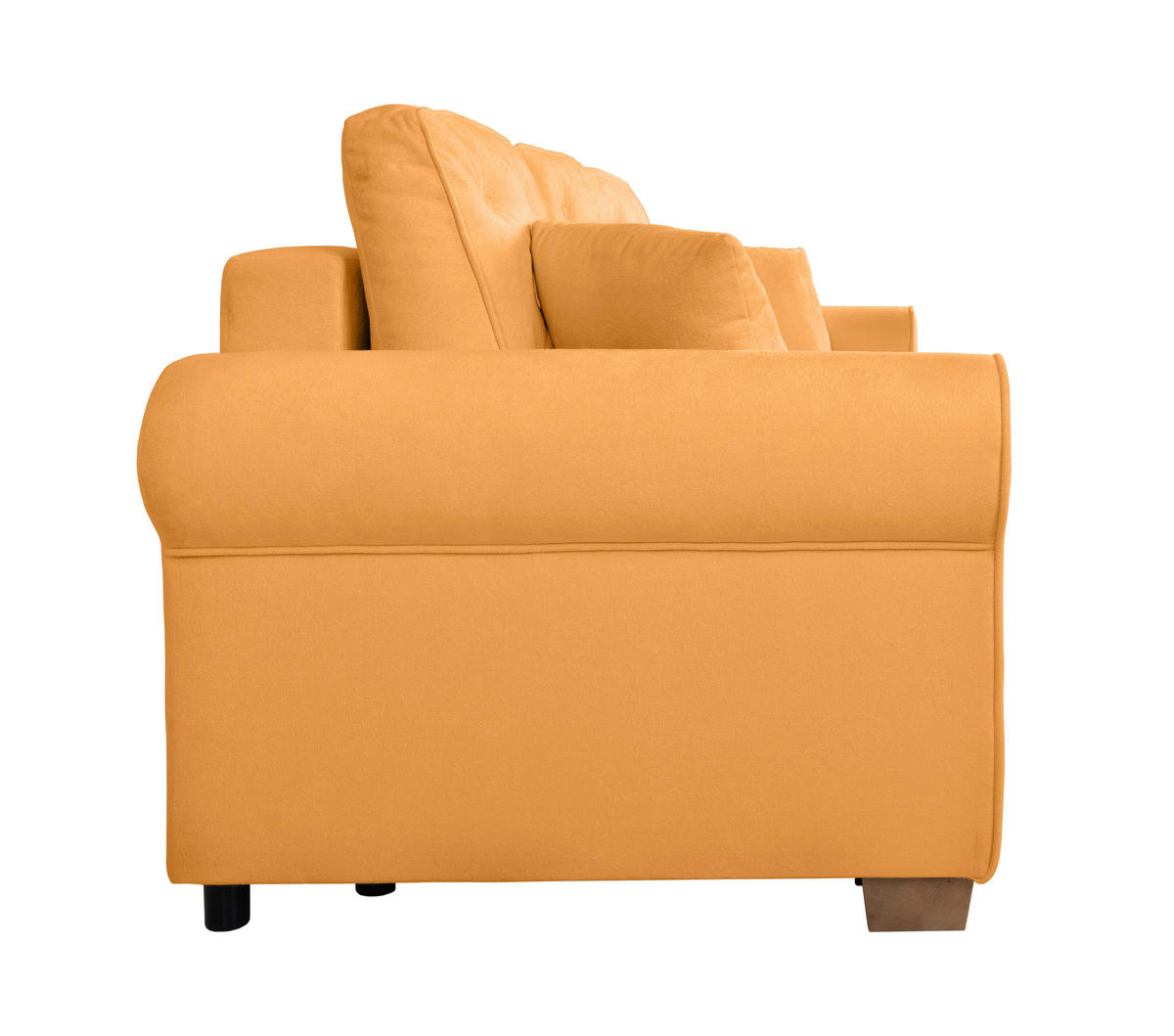 SCHLAFSOFA in Bouclé Gelb  - Gelb/Buchefarben, Design, Holz/Textil (240/94/98cm) - MID.YOU
