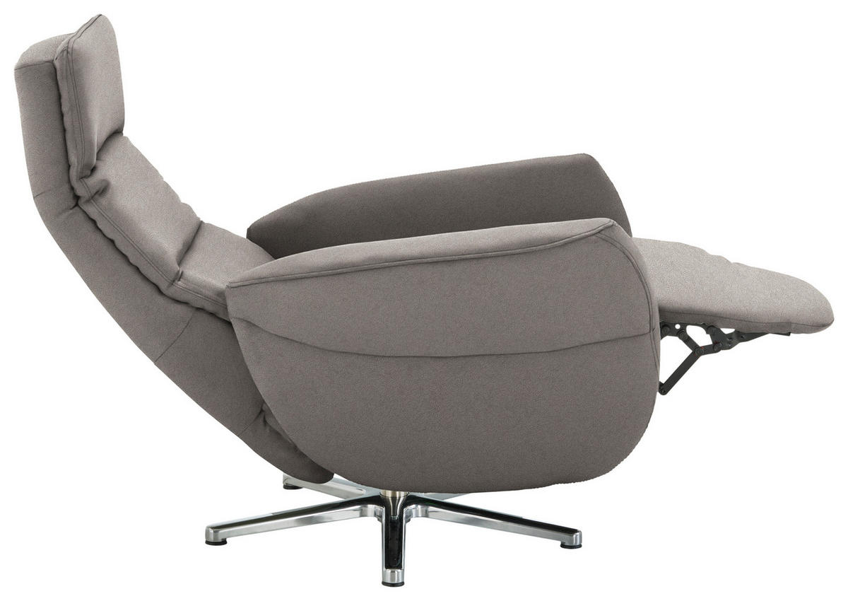 RELAXSESSEL in Textil Hellgrau  - Chromfarben/Hellgrau, Design, Textil/Metall (78/113/83cm) - Beldomo Speed