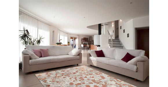 FLACHWEBETEPPICH 80/150 cm Spark 210 Elfenbein / Chrom Creme, Roségold  - Roségold/Creme, Design, Leder/Textil (80/150cm) - Novel