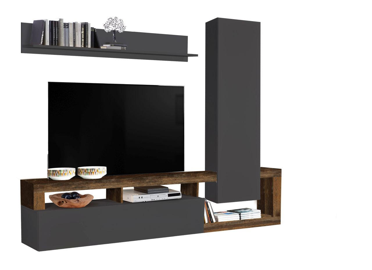 FLEKSIBILNI REGAL ZA SOBU antracit   - antracit, Osnovno, pločasti materijal (219/173/35cm) - Ti'me
