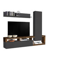 FLEKSIBILNI REGAL ZA SOBU antracit   - antracit, Osnovno, pločasti materijal (219/173/35cm) - Ti'me