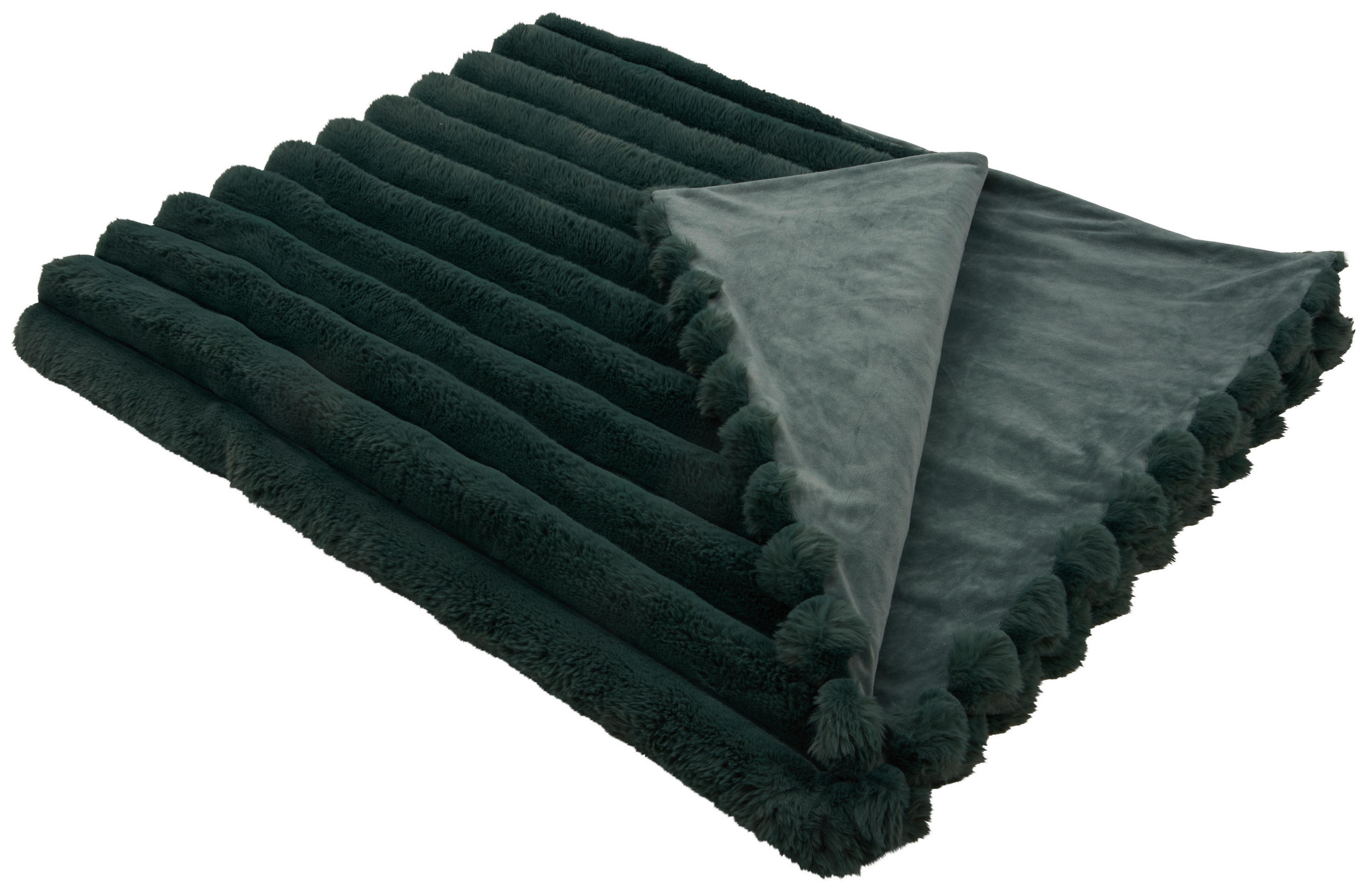 ĆEBE OD VEŠTAČKOG KRZNA 150/200 cm tamnozelena  - tamnozelena, tekstil (150/200cm) - Novel