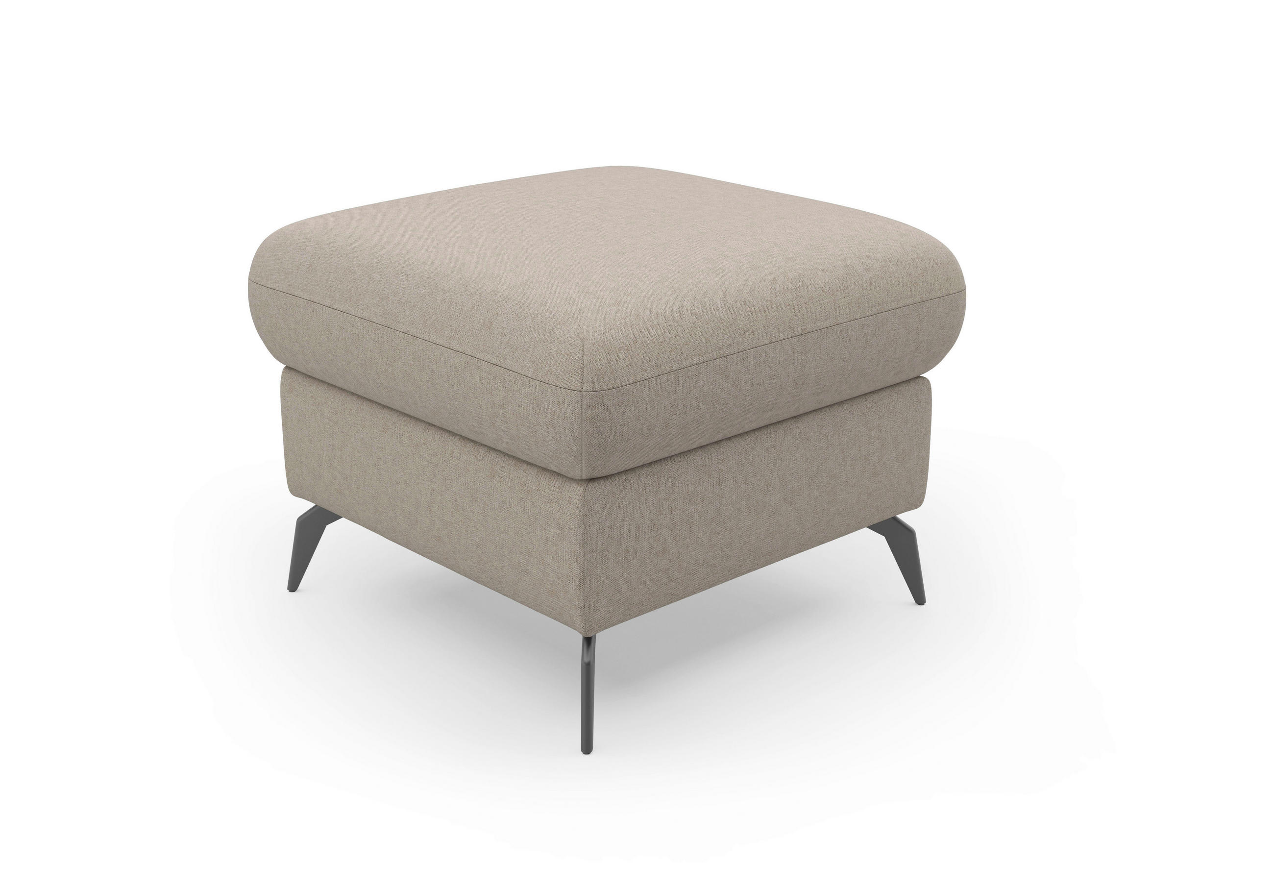 HOCKER Flachgewebe Taupe  - Taupe/Schwarz, KONVENTIONELL, Textil/Metall (58/50/58cm) - Sit & More