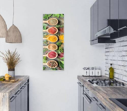 GLASBILD Gewürze  - Multicolor, LIFESTYLE, Glas (30/80/1,40cm) - Euroart