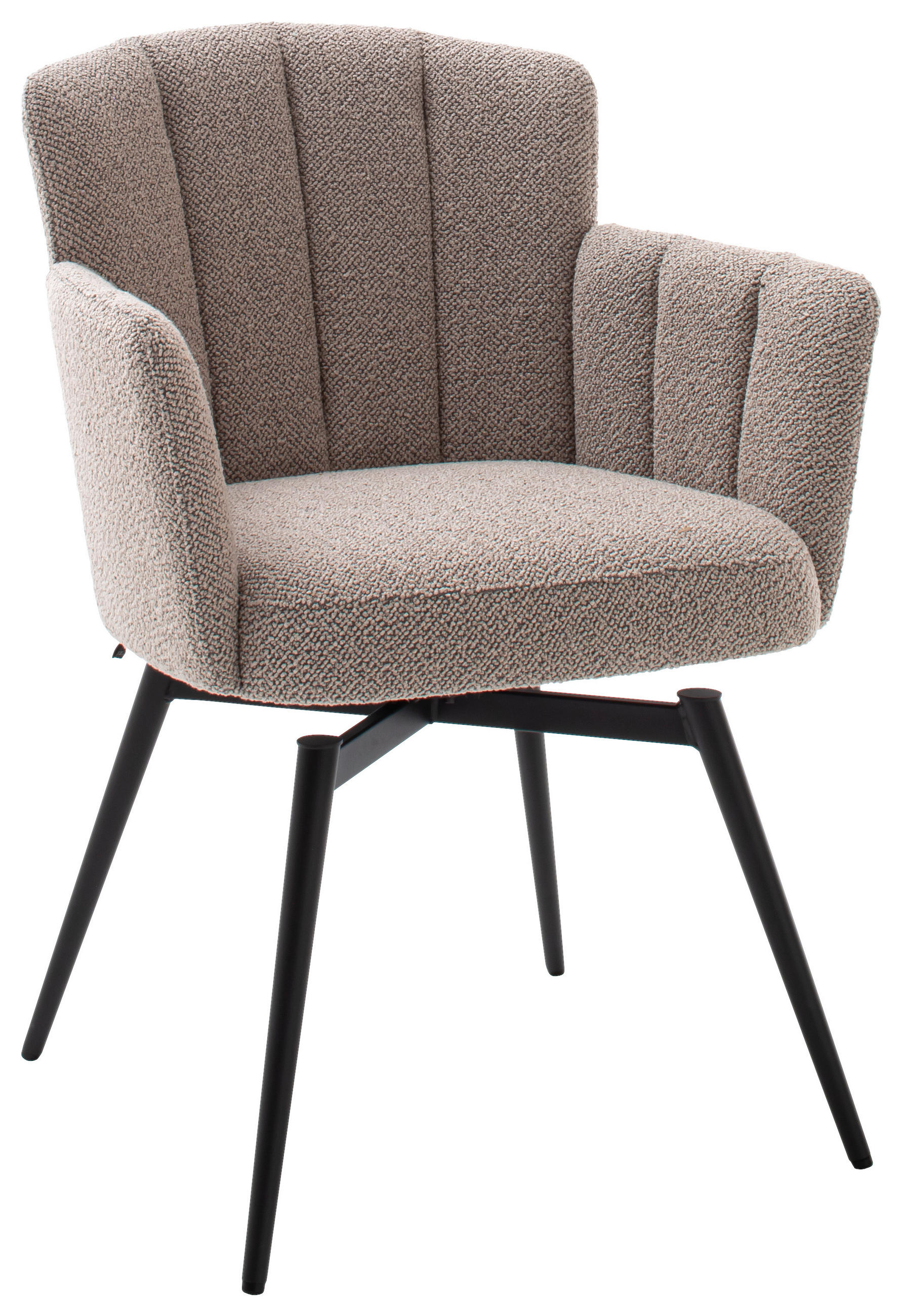 ARMLEHNSTUHL Stahl  - Sandfarben/Anthrazit, Design, Textil/Metall (58/83/62cm) - Venjakob