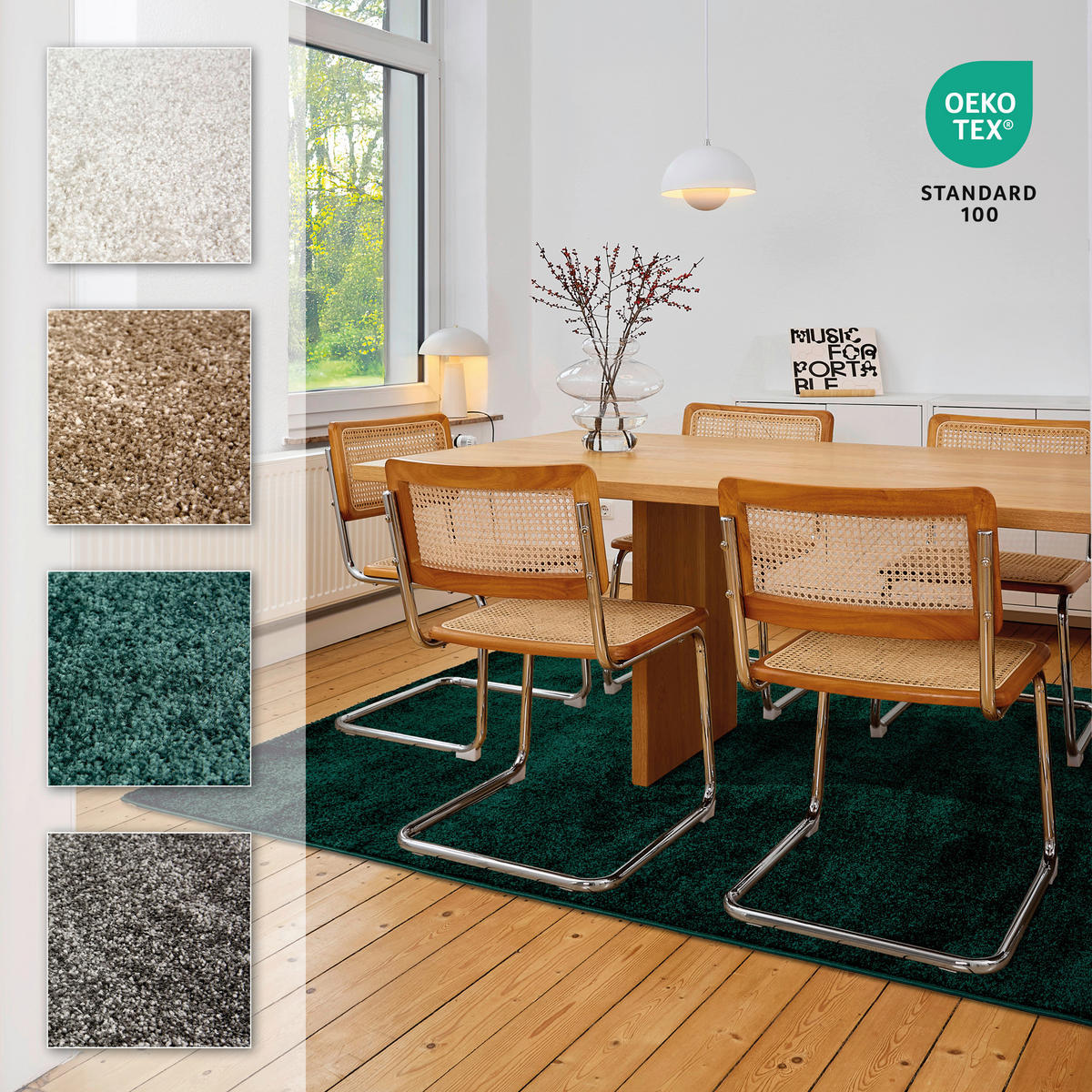 WEBTEPPICH 200/280 cm Sam Dunkelgrün rechteckig  - Dunkelgrün, Basics, Kunststoff (200/280cm) - Astra