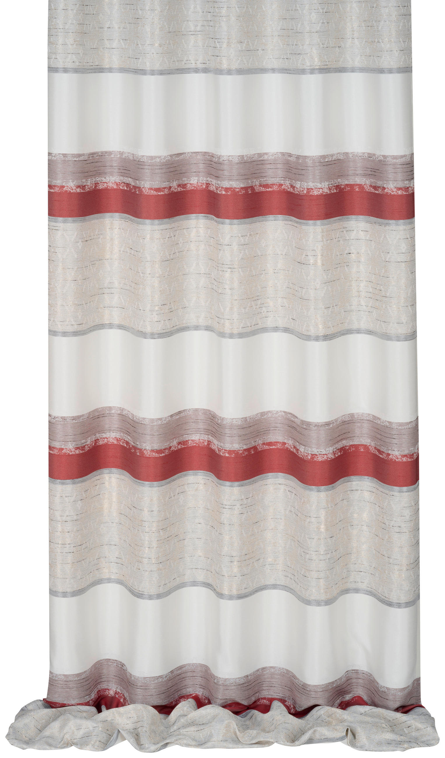 VORHANGSTOFF per lfm halbtransparent  - Rot, KONVENTIONELL, Textil (140cm) - Esposa